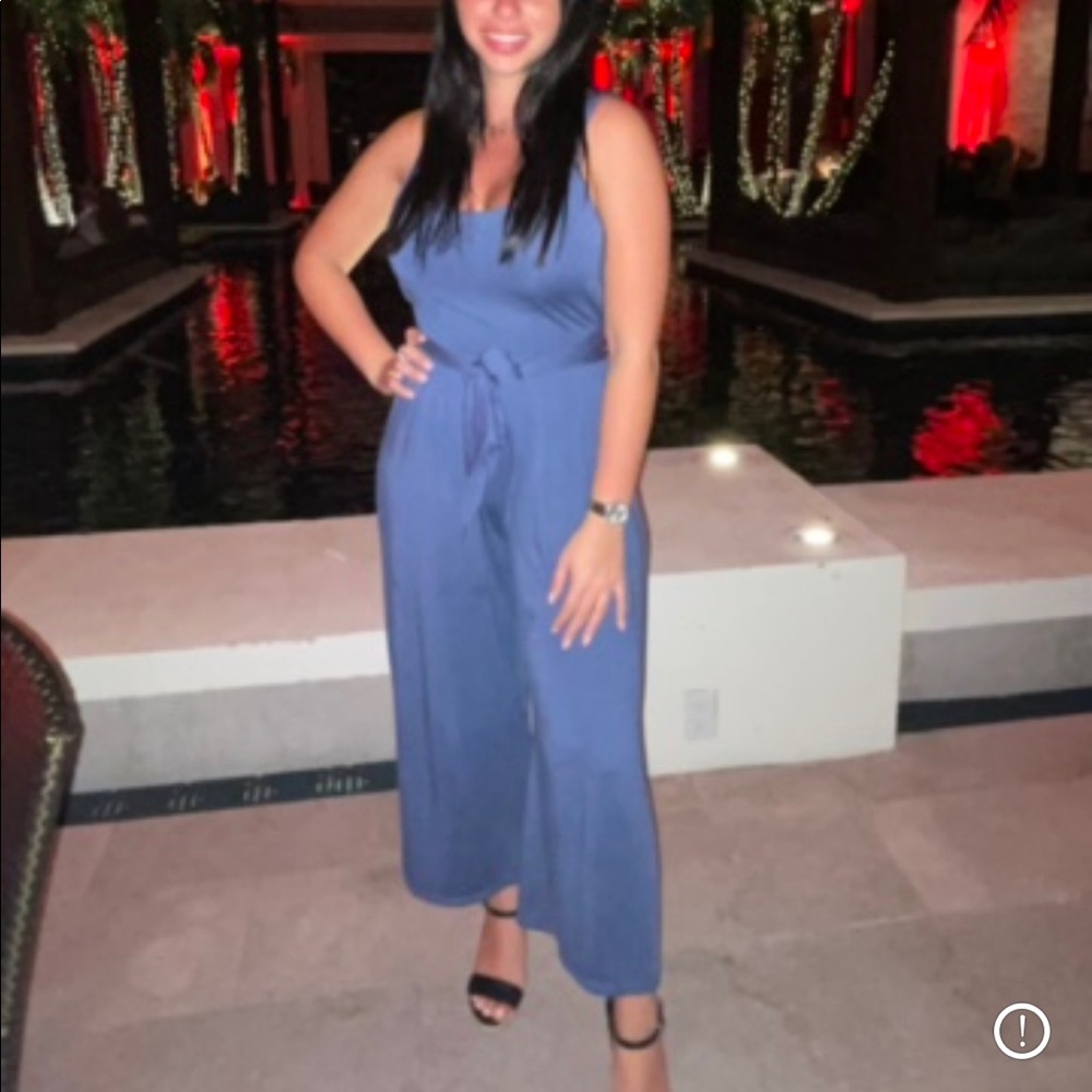 Heartloom blue jumpsuit ties in front